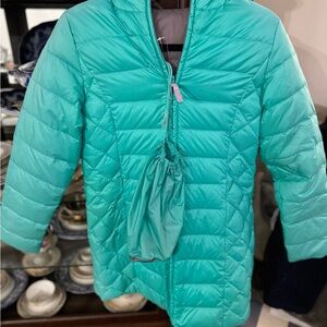 Girls' Garnet Hill Reversible Down Coat New Teal